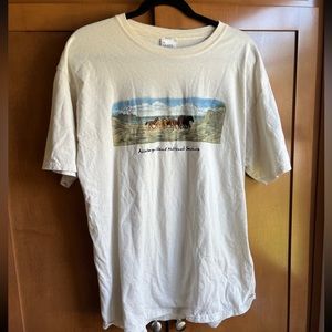 Vintage Oversized Cream Colored Vintage Graphic Tee (Horse Embroidery)